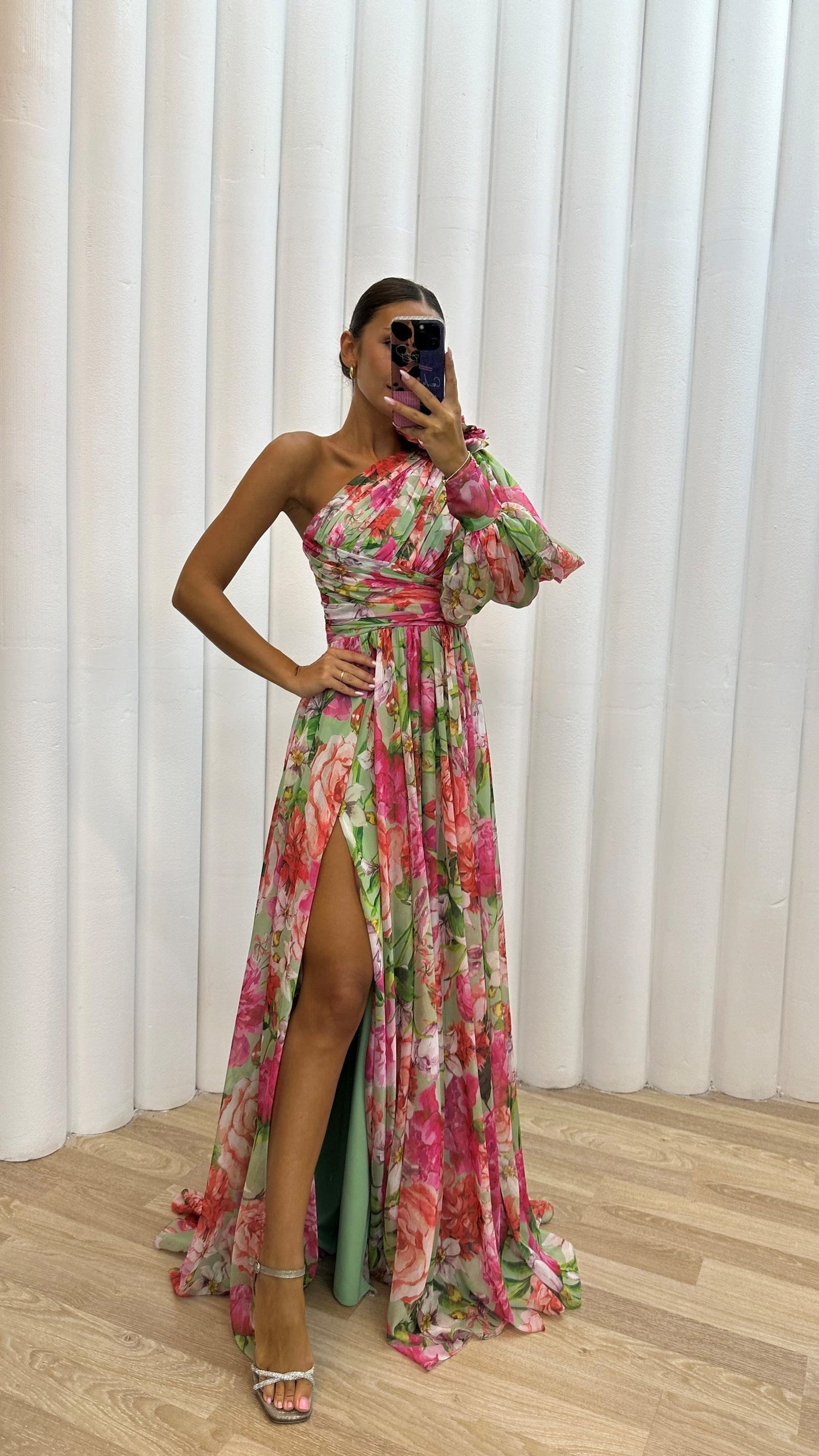 Marbella One-Shoulder Floral Dress