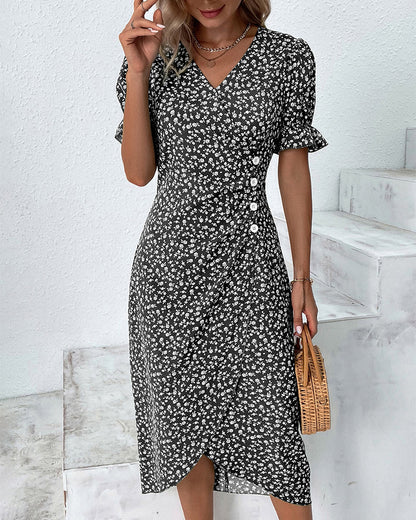 Ophelia White V-Neck Midi Dress