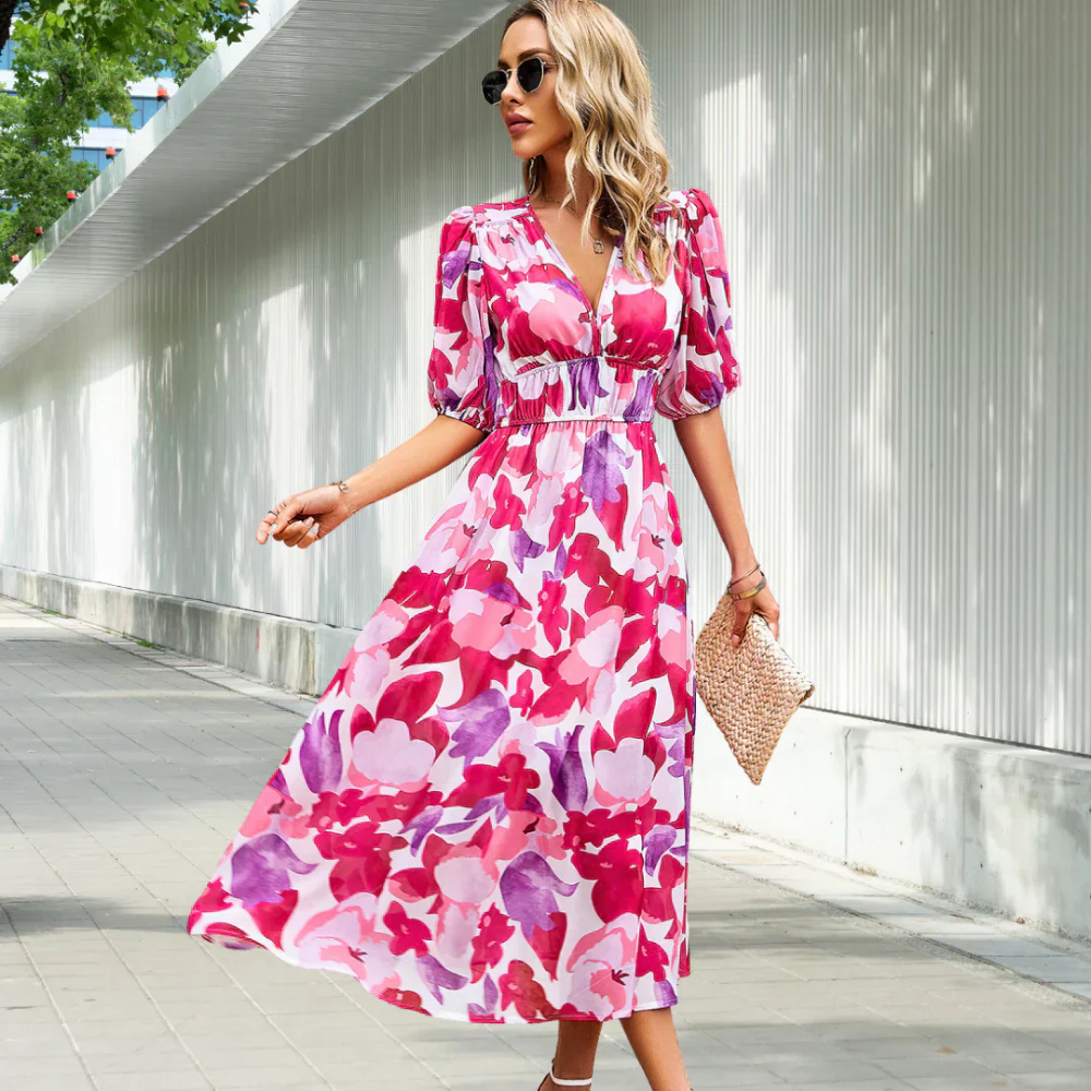 Florence Puff Sleeve Floral Dress