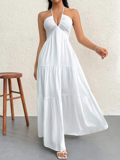 Amara Backless Halter Maxi Dress