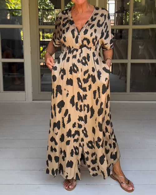 Savanna Boho Panther Print Dress