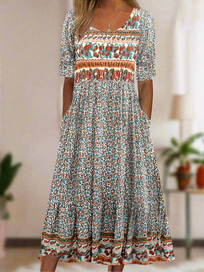 Sienna Mixed Print Maxi Dress