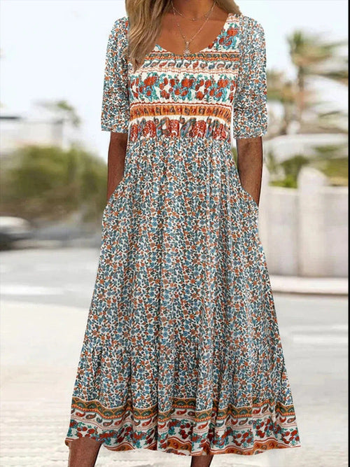 Sienna Mixed Print Maxi Dress