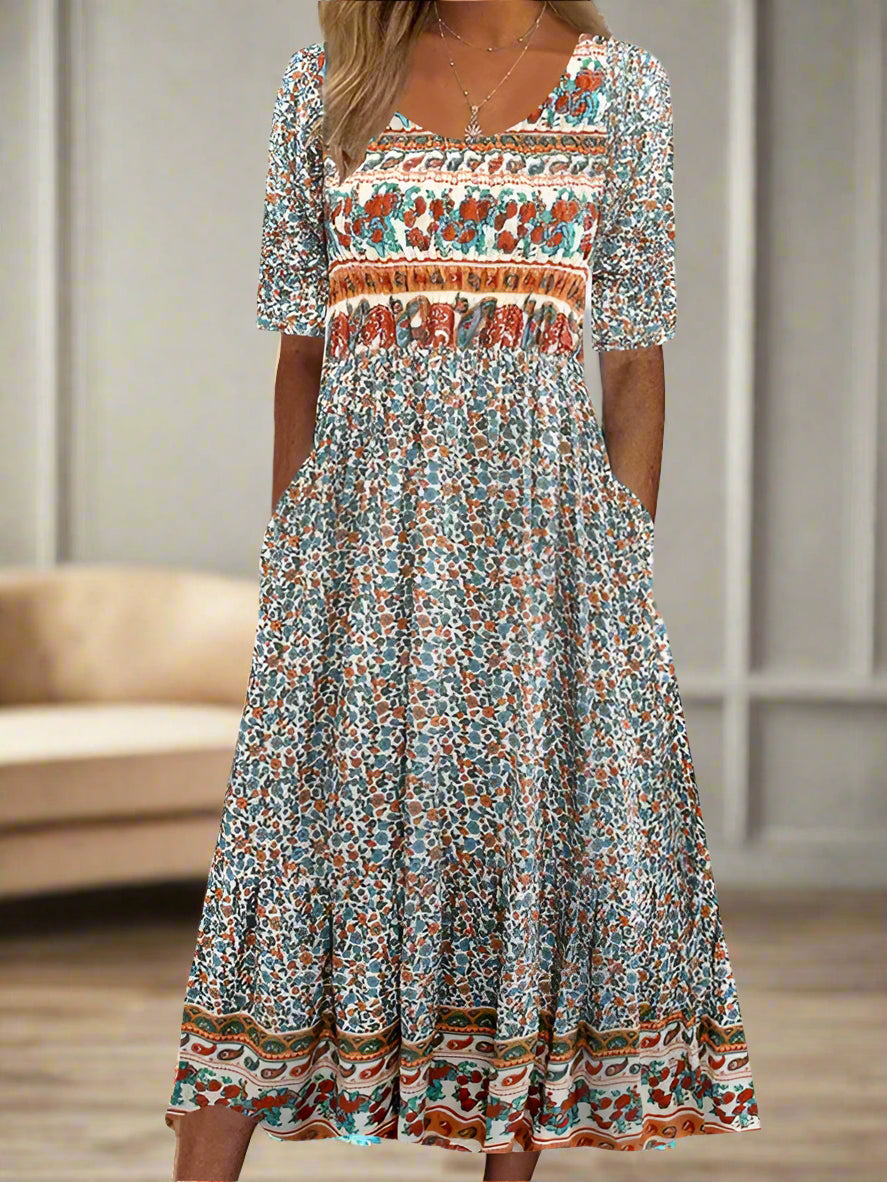 Sienna Mixed Print Maxi Dress