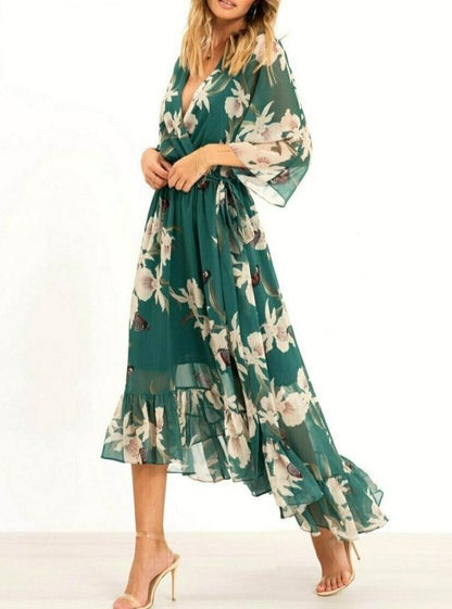 Adriana Deep V Maxi Dress