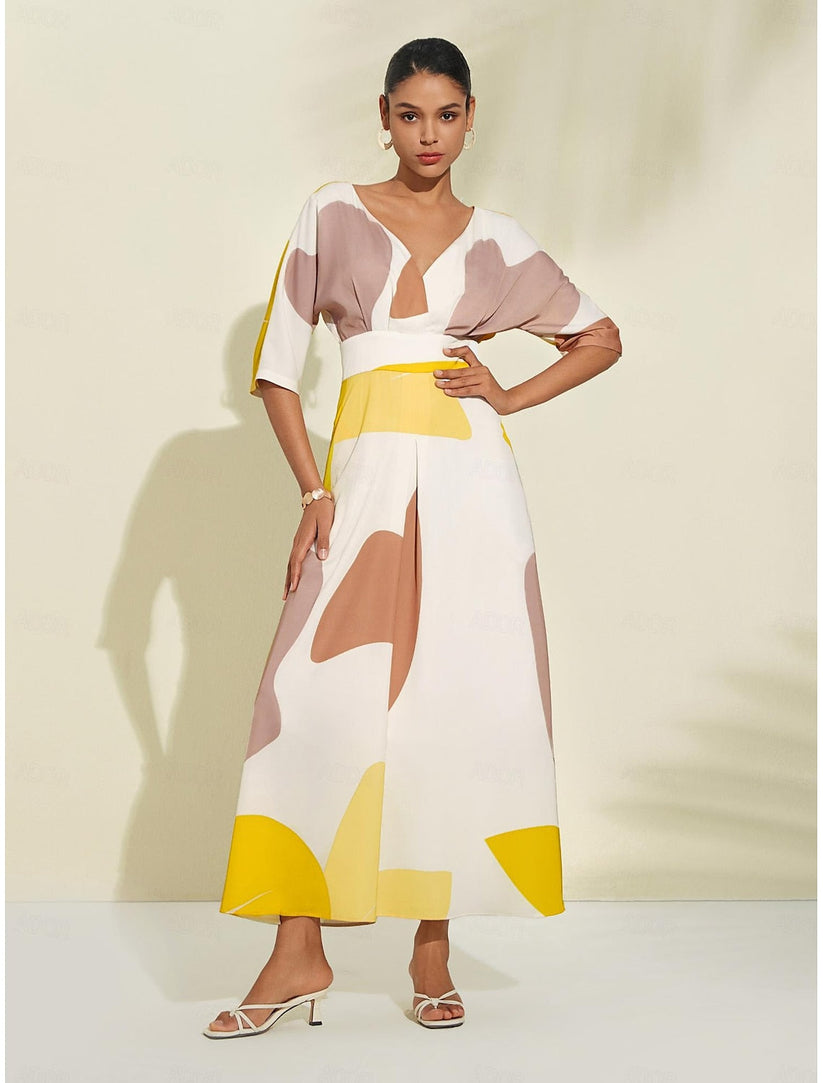Camille Three-Quarter Sleeve Maxi Dress
