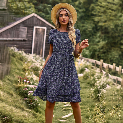 Iris Floral Belted Dress