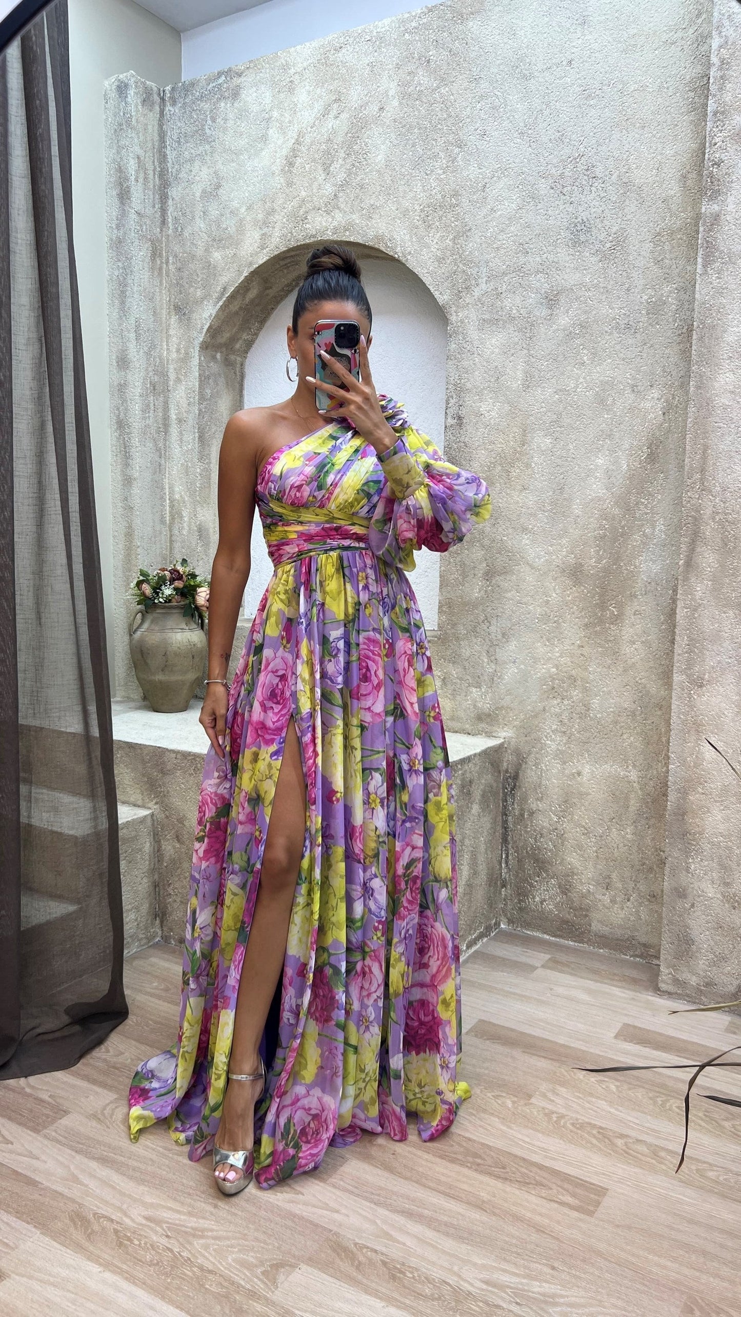 Marbella One-Shoulder Floral Dress