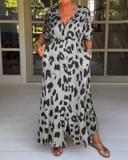 Savanna Boho Panther Print Dress