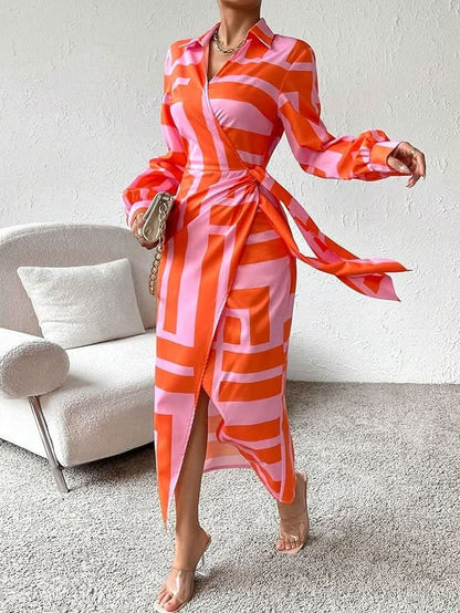 Vienna Striped Wrap Dress