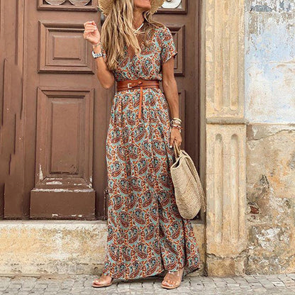 Seraphina Belted Boho Maxi Dress