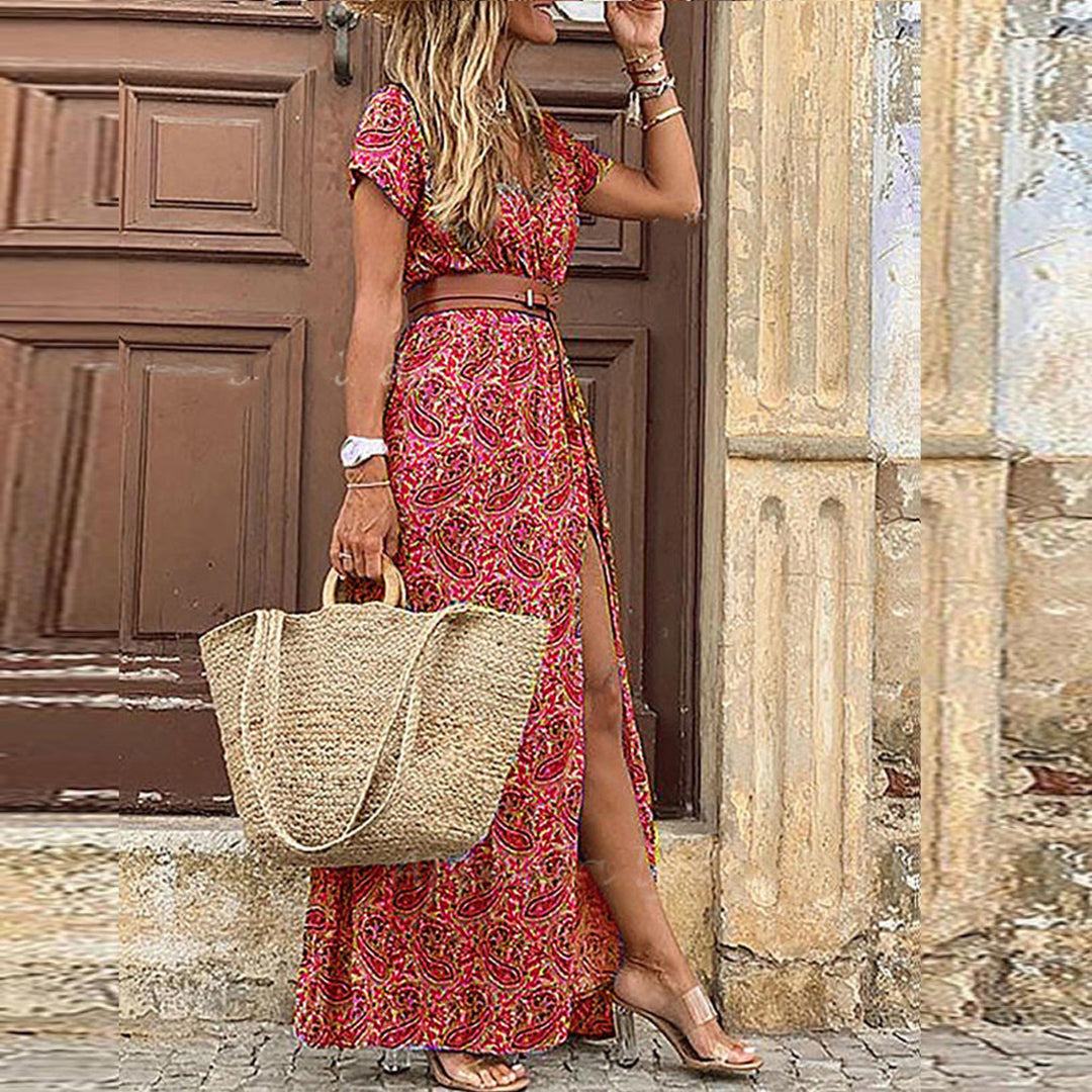 Seraphina Belted Boho Maxi Dress