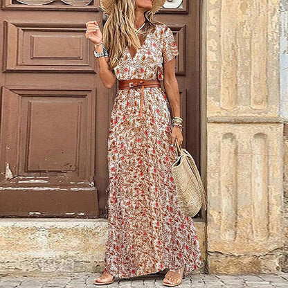 Seraphina Belted Boho Maxi Dress