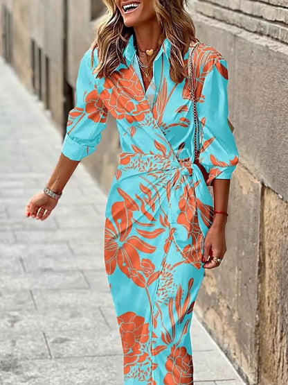 Vienna Striped Wrap Dress
