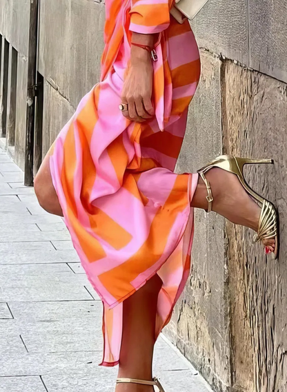 Vienna Striped Wrap Dress