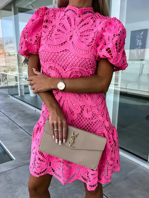 Liora Embroidered Puff Sleeve Dress