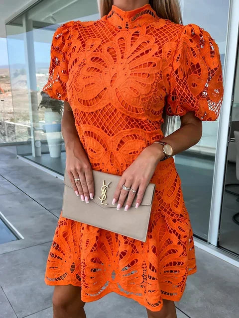 Liora Embroidered Puff Sleeve Dress