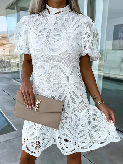 Liora Embroidered Puff Sleeve Dress