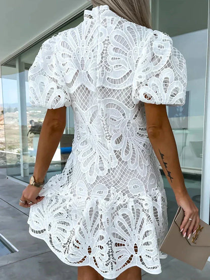 Liora Embroidered Puff Sleeve Dress