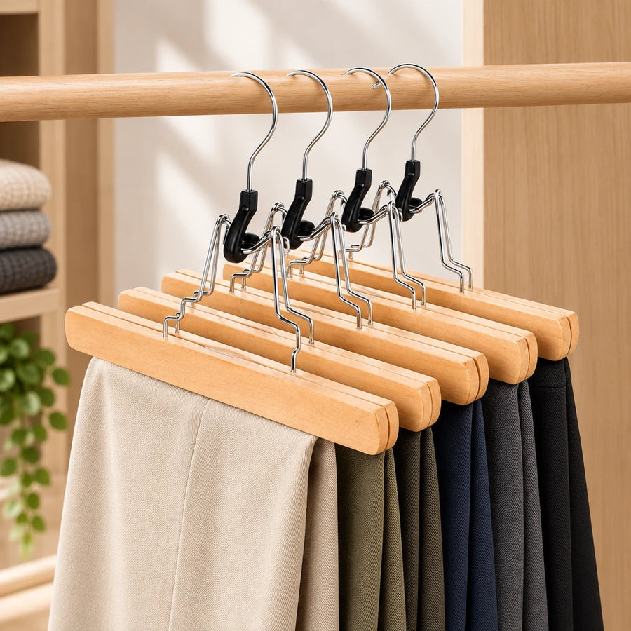 Cintre pince pantalon en bois antidérapant Coreji — vue produit 1