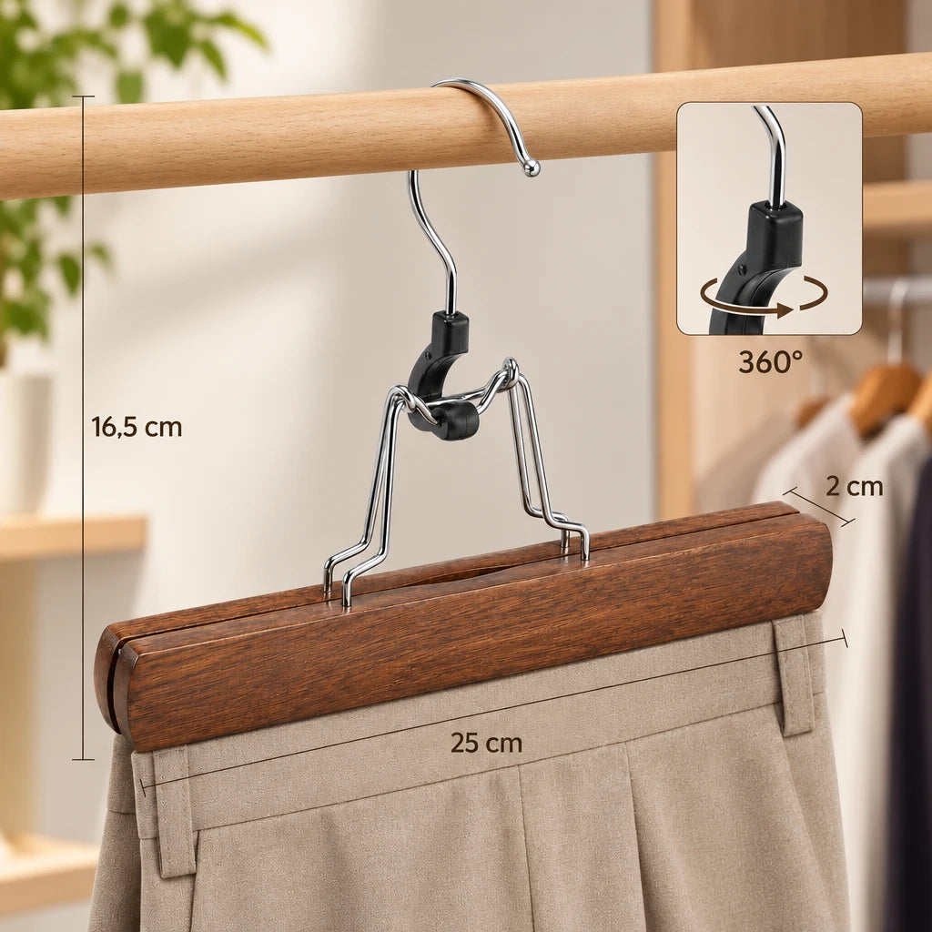 Cintre pince pantalon en bois antidérapant Coreji — vue produit 6