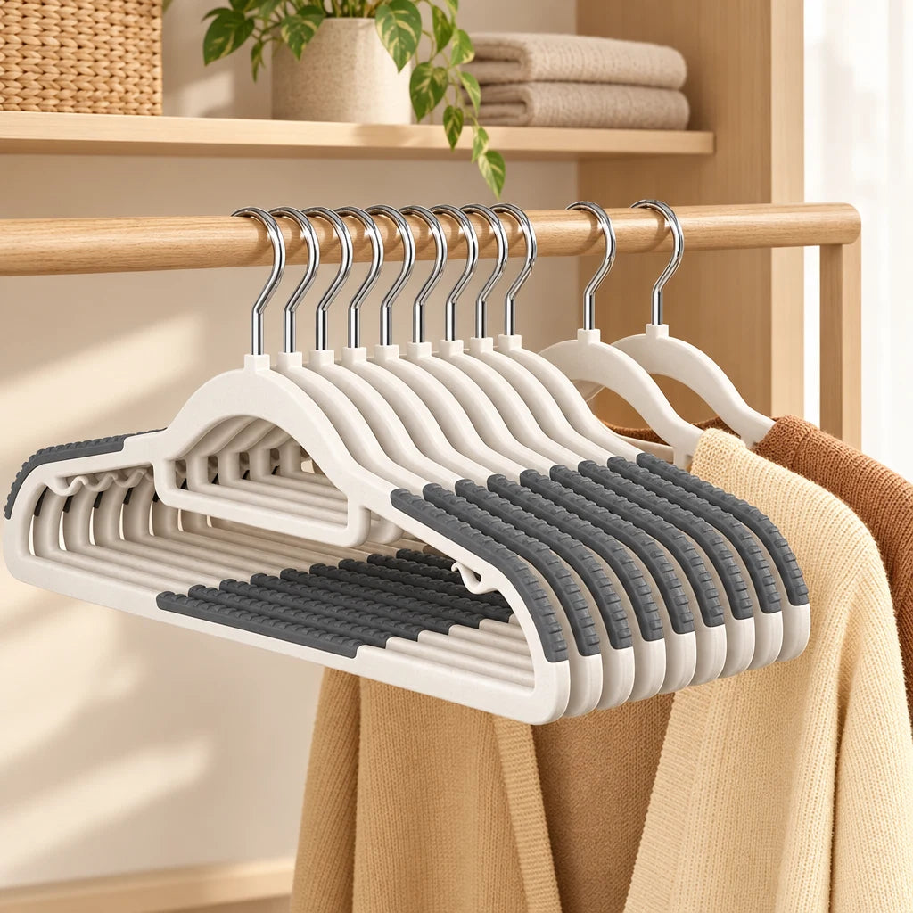 Cintres plastique antidérapants Coreji — rangement dans le dressing
