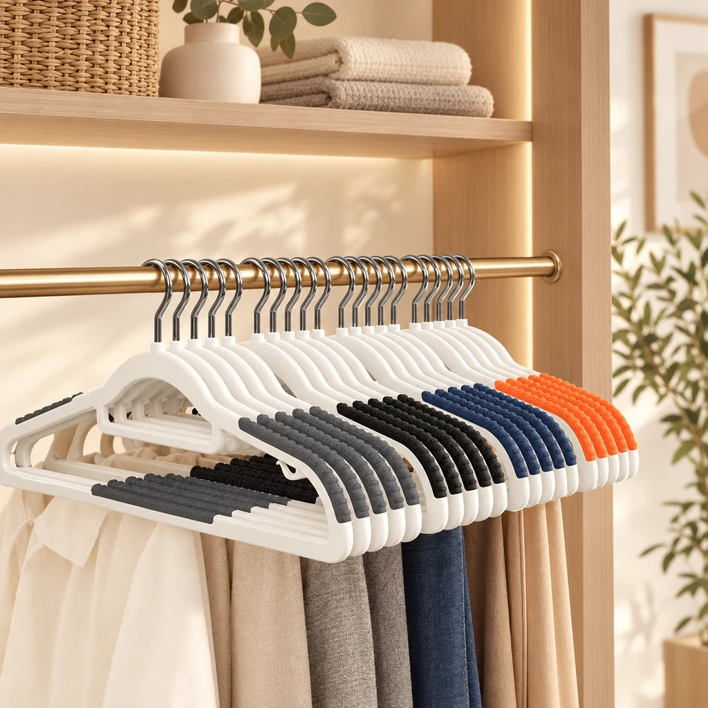 Cintres plastique antidérapants Coreji — aperçu des coloris