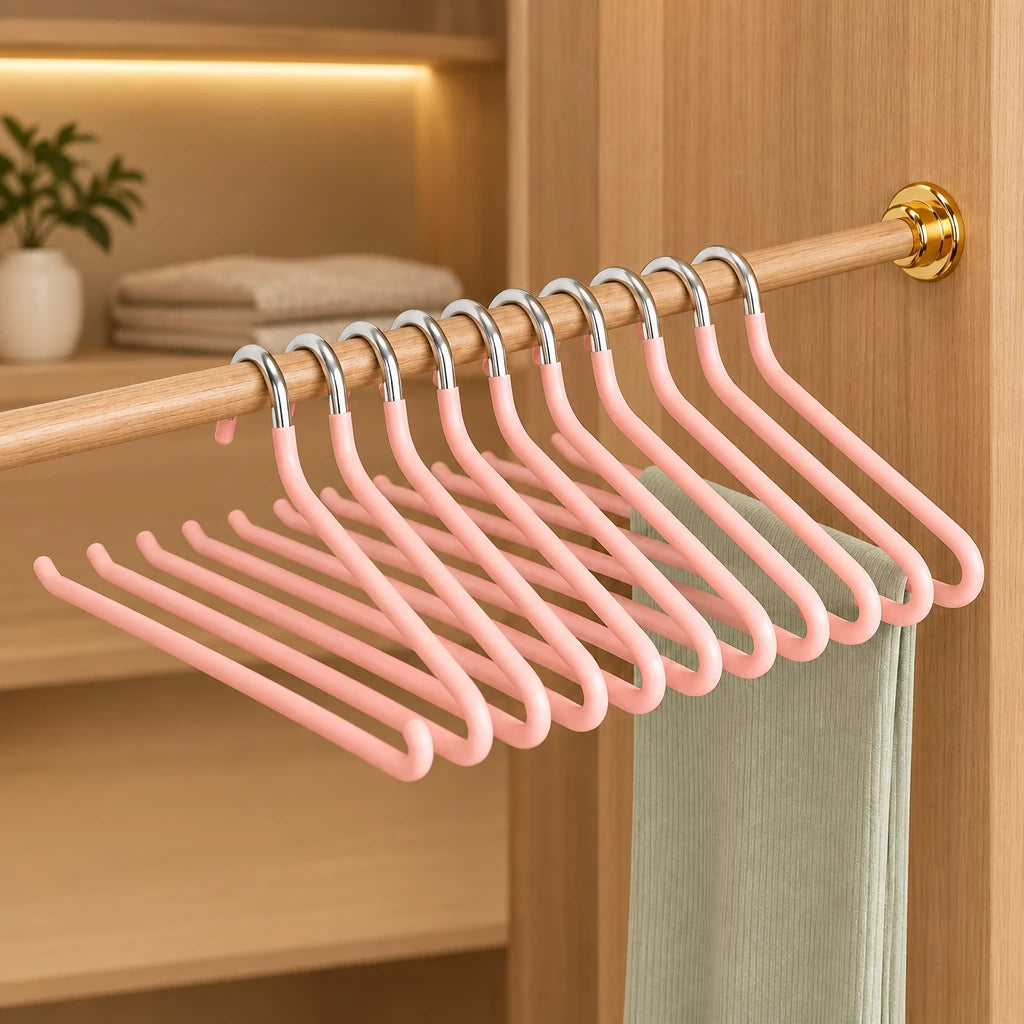 Cintres pantalon gain de place Coreji — coloris rose