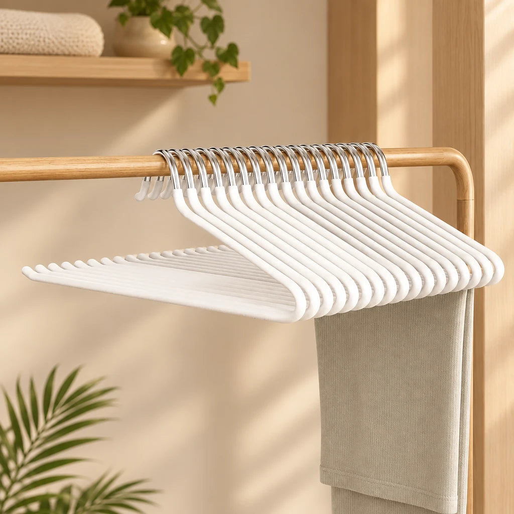 Cintres pantalon gain de place Coreji — coloris blanc vue en angle