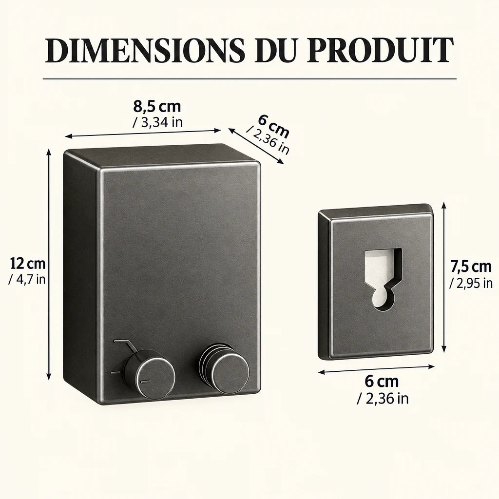 Corde à linge rétractable en acier inoxydable Coreji — dimensions du produit