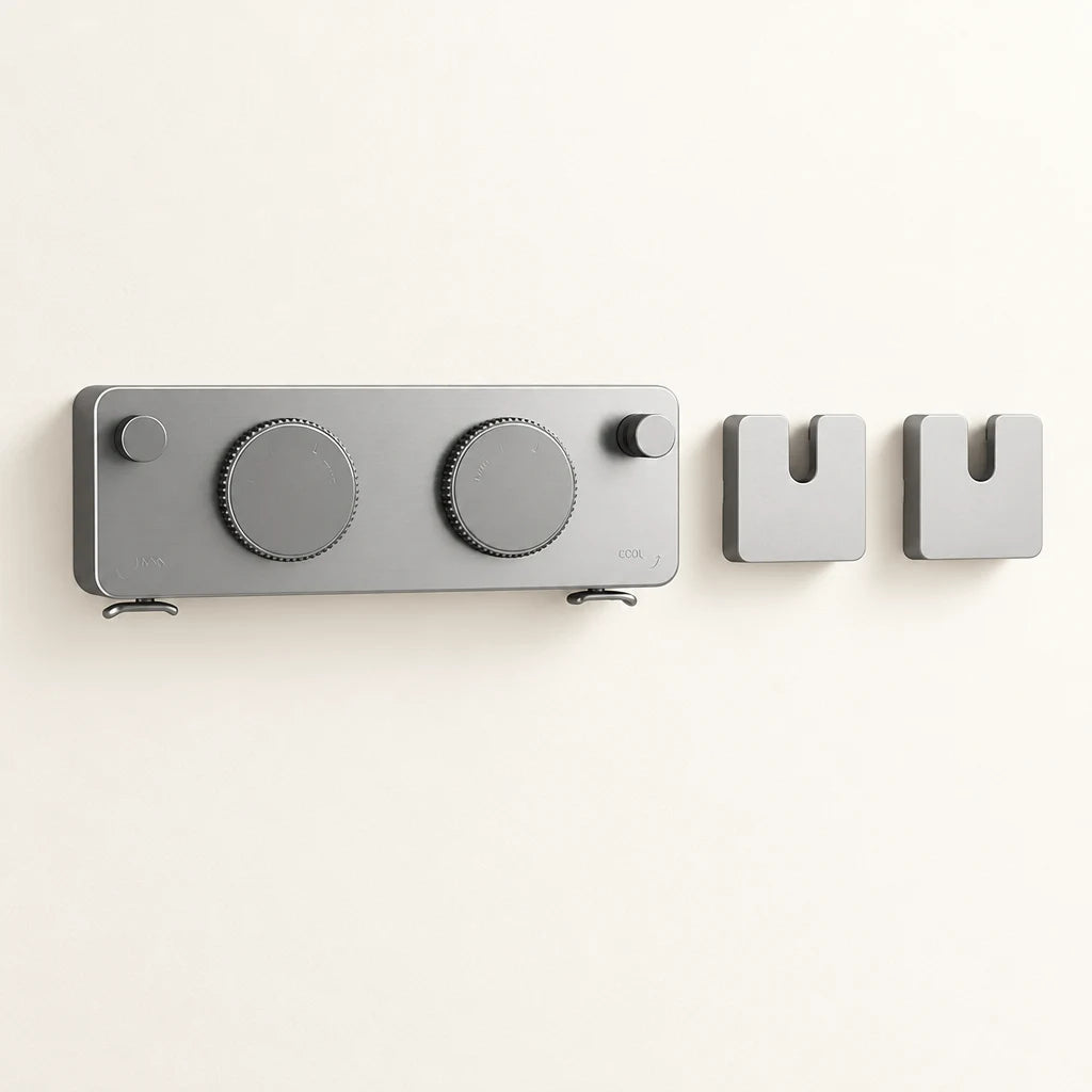Corde à linge rétractable double Coreji — coloris gris