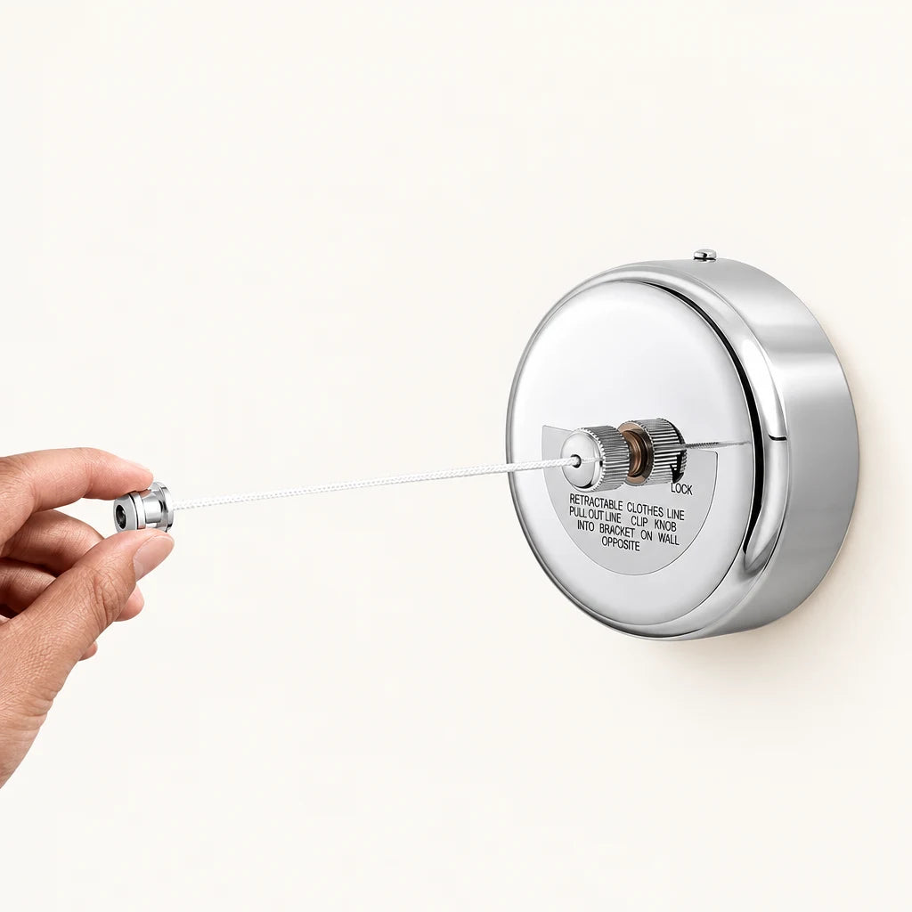 Corde à linge rétractable Coreji en inox 304 — démonstration du câble
