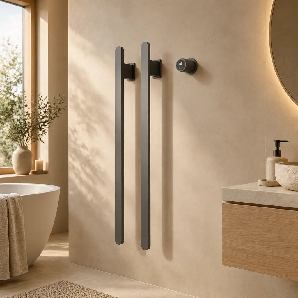 Sèche-serviettes Coreji CARBO II dans une salle de bain premium