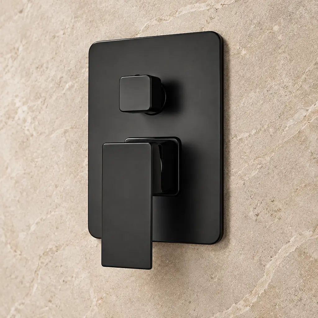 Détail de la commande du système de douche encastré Coreji