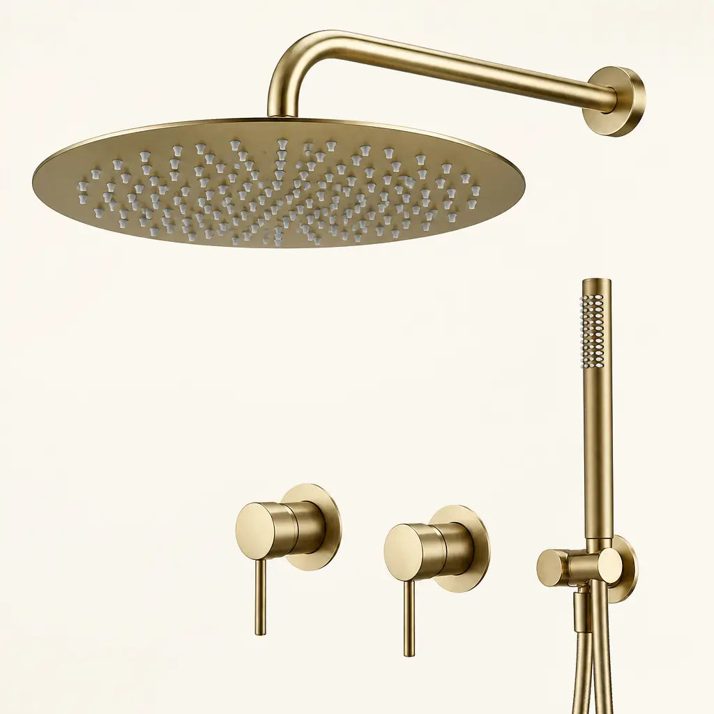 Ensemble de douche Coreji – or brossé avec tête 12 pouces