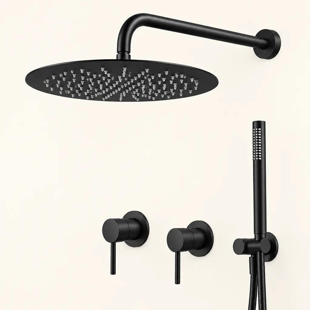 Ensemble de douche Coreji – noir mat avec tête 10 pouces