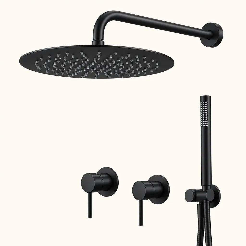 Ensemble de douche Coreji – noir mat avec tête 12 pouces