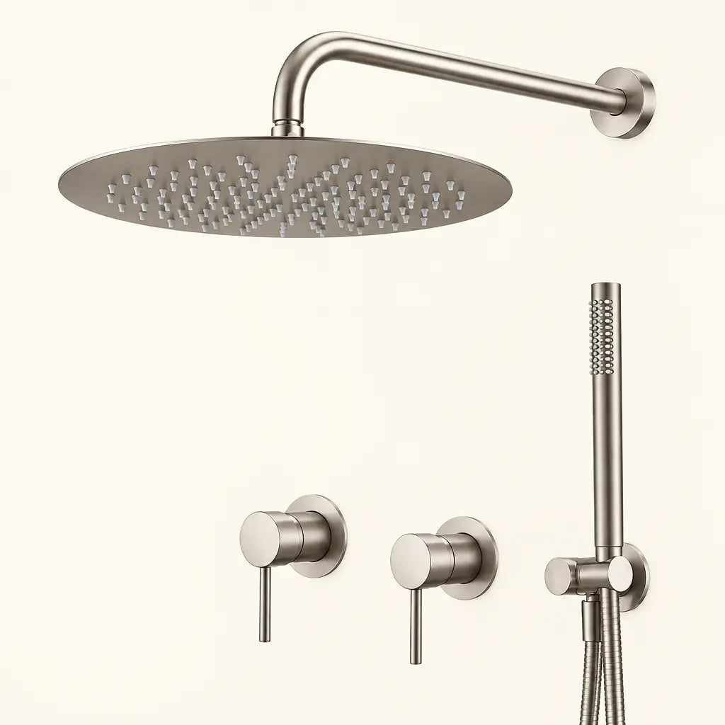 Ensemble de douche Coreji – nickel brossé avec tête 12 pouces