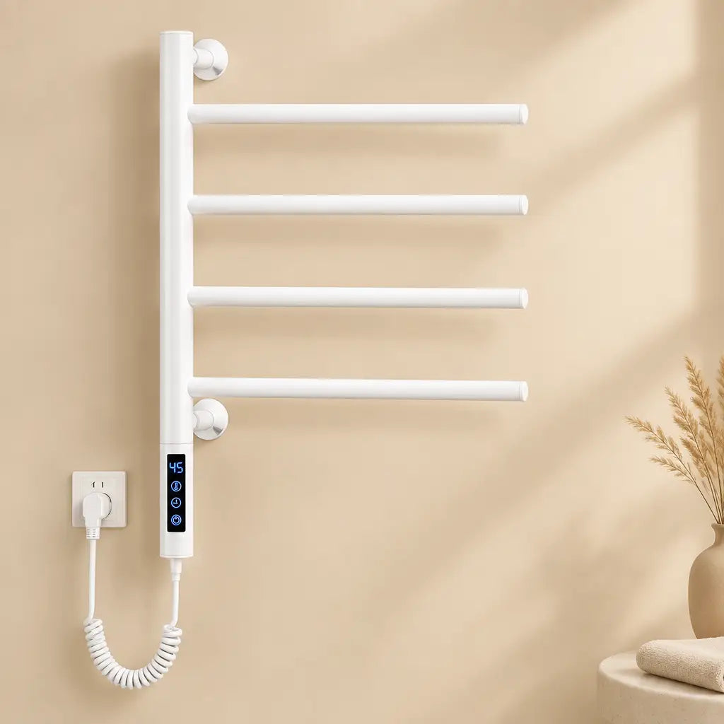 Sèche-serviettes rotatif Coreji – blanc 4 barres