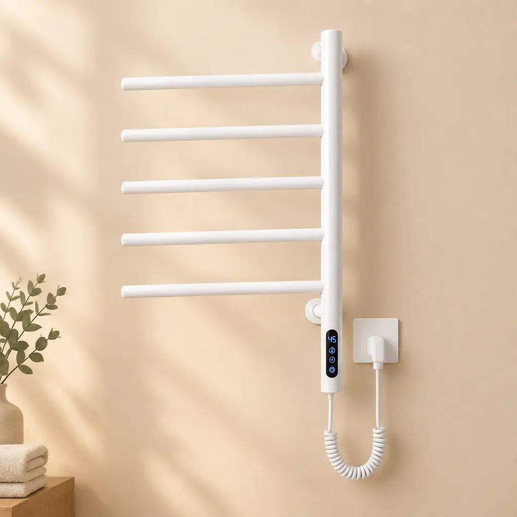 Sèche-serviettes rotatif Coreji – blanc 5 barres