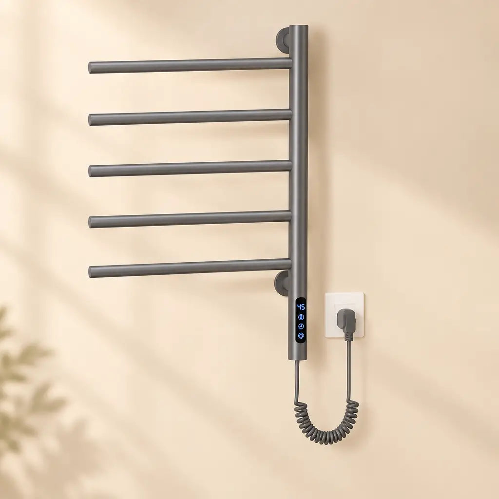 Sèche-serviettes rotatif Coreji – gris 5 barres