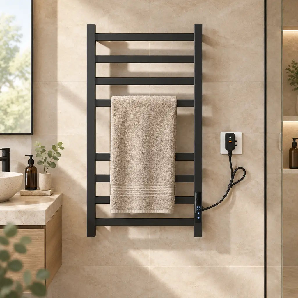 Sèche-serviettes Coreji 43 × 80 cm installé dans une salle de bain