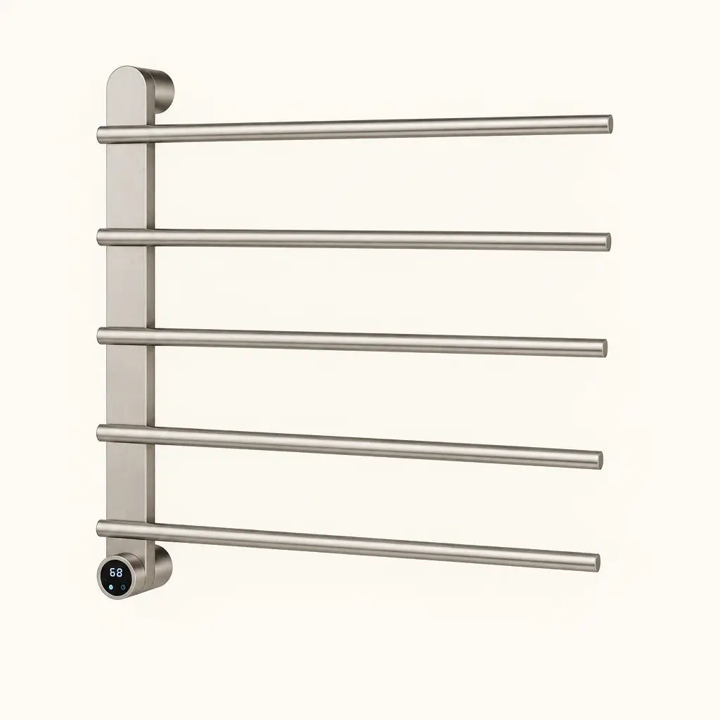 Sèche-serviettes électrique Coreji 5 barres – nickel brossé