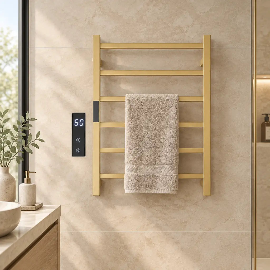 Sèche-serviettes Coreji installé dans une salle de bain