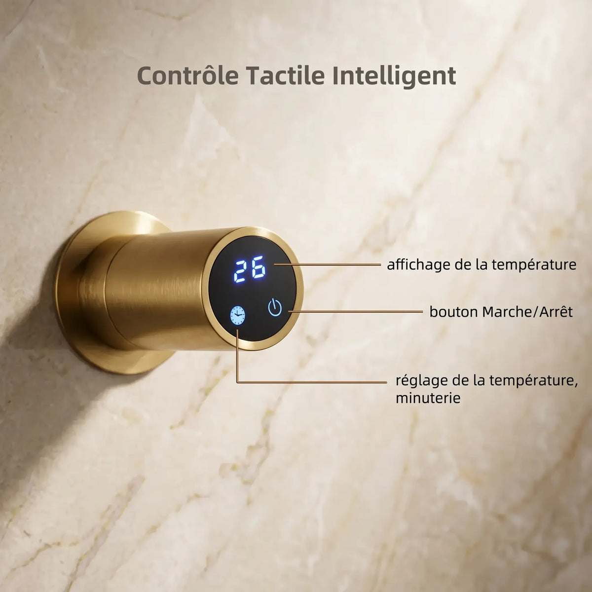 Commande tactile du sèche-serviettes encastrable Coreji