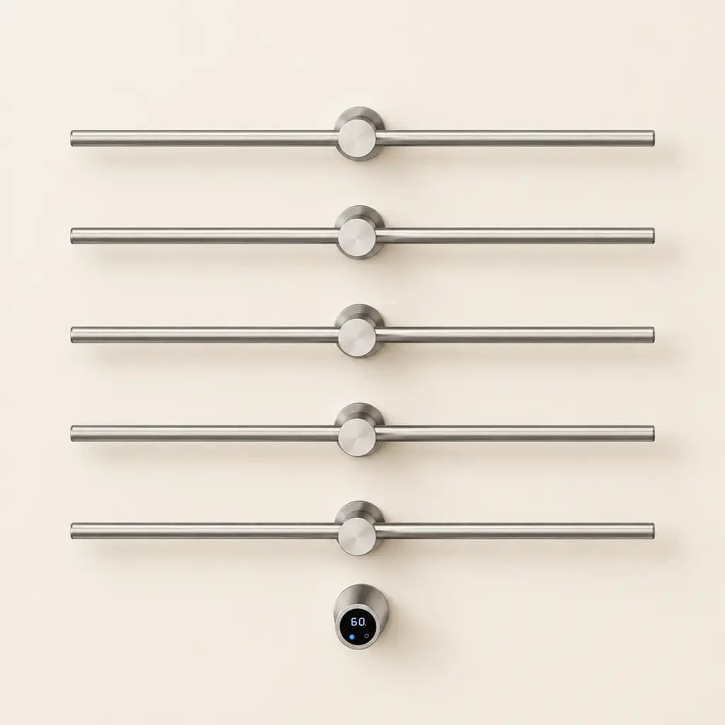 Sèche-serviettes horizontal Coreji 5 barres – nickel brossé