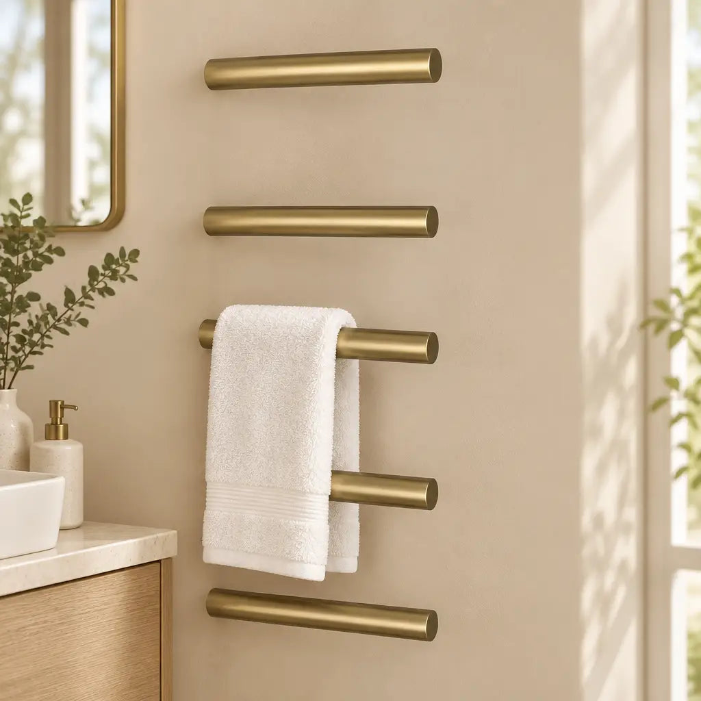 Sèche-serviettes horizontal Coreji 5 barres avec serviette