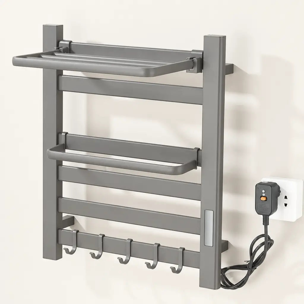 Sèche-serviettes électrique Coreji avec tablette – gris