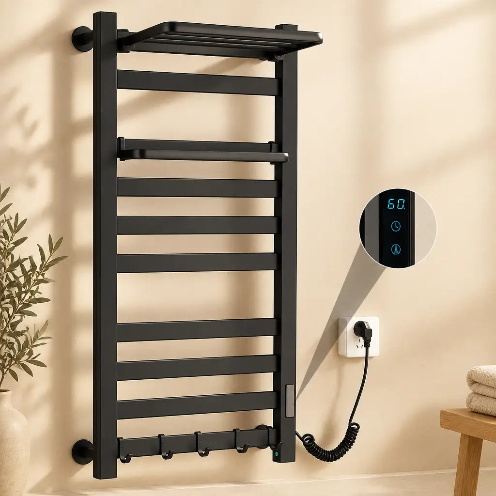 Sèche-serviettes électrique Coreji modèle A – noir mat