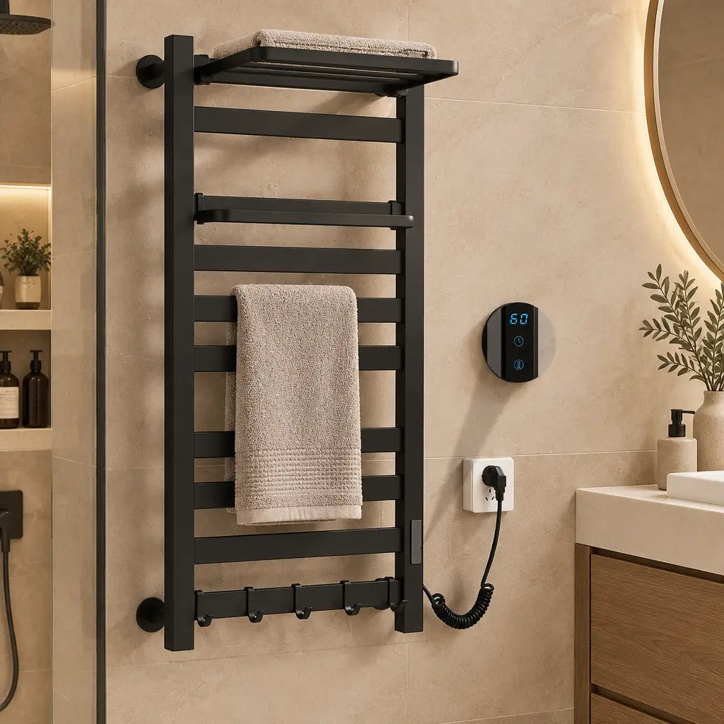 Sèche-serviettes électrique Coreji dans une salle de bain